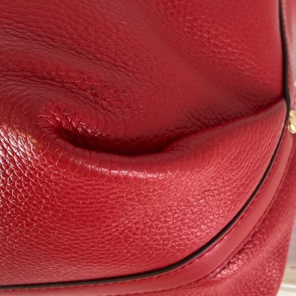 MICHAEL KORS, RED PEBBLED LEATHER XL EVERYDAY SHOULDER BAG - Picture 8 of 16